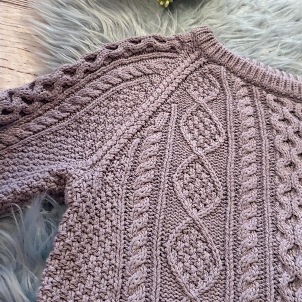 L.L. Bean Signature Light Purple Fisherman Tunic Sweater sz S - Picture 3 of 9